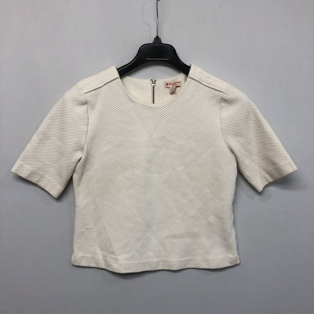 Brooks Brothers Red Fleece Women Top Blouse Shirt Size Medium White B284 -9